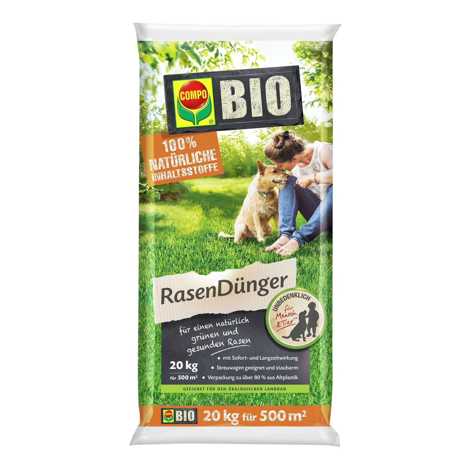 Bio Rasendünger für 500 qm, 20 kg
