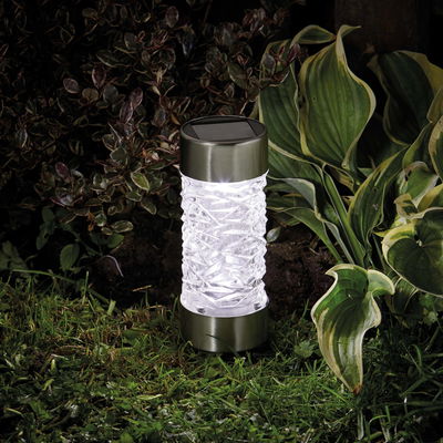 Sundance Pfahlleuchte, Edelstahl / Glas, Silber, 3 Lumen, 16 x 6 cm