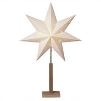 Standleuchte 'Stern Karo', beige, Höhe ca. 70 cm