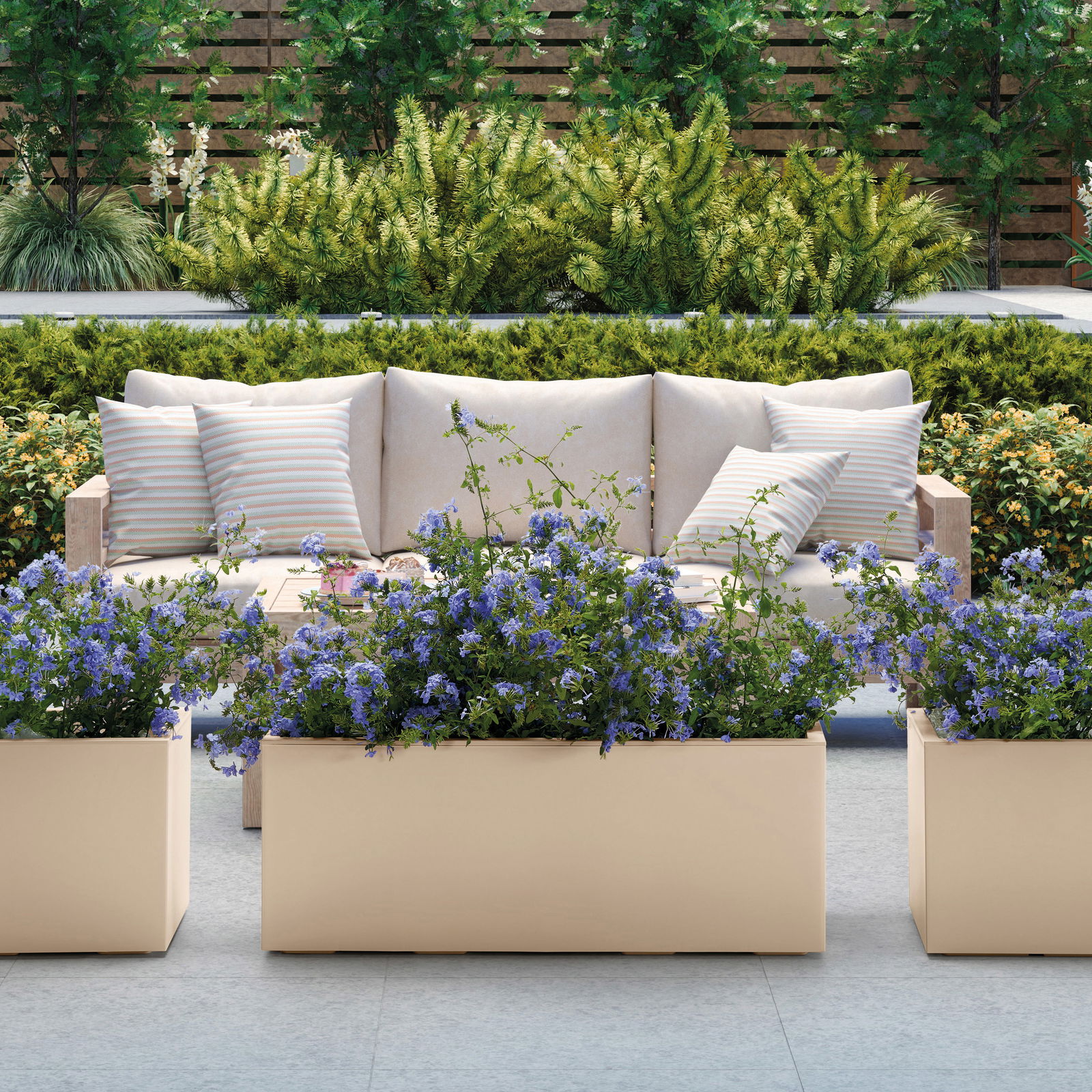 Euro 3 Plast Pflanzkasten 'Kebe', sand, ca. 99,5 x 39,5 x H 39,5 cm