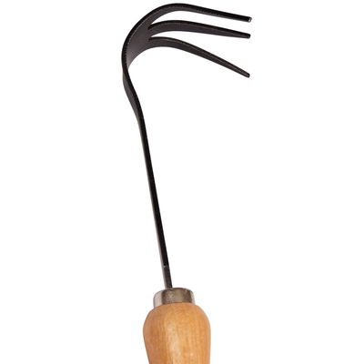 Kölle Kultivator, 3 Zinken, handgeschmiedet, Kohlenstoffstahl, Griff 14 cm, Buche Kölle Kultivator, 3 Zinken, handgeschmiedet, Kohlenstoffstahl, Griff 14 cm, Buche