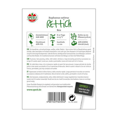 Gemüsesamen, Rettich 'Rex' Gemüsesamen, Rettich 'Rex'