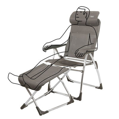 Crespo Hocker/Beinauflage Compact klappbar, silber/anthrazit