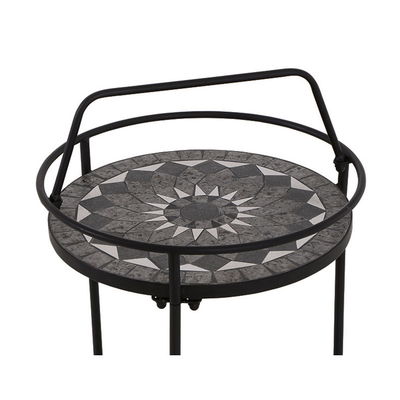 Siena Garden Serviertisch, Como, matt schwarz, ca. 71 x 70 x 35 cm