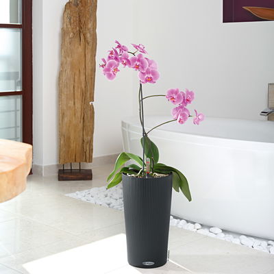 Lechuza 'Cilindro Color 23', schiefergrau, ca. Ø 23 x H 41 cm