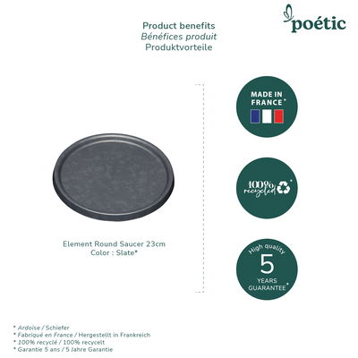 Eda Untersetzer 'Element', schiefer, ca. Ø 23 x H 1,6 cm Eda Untersetzer 'Element', schiefer, ca. Ø 23 x H 1,6 cm