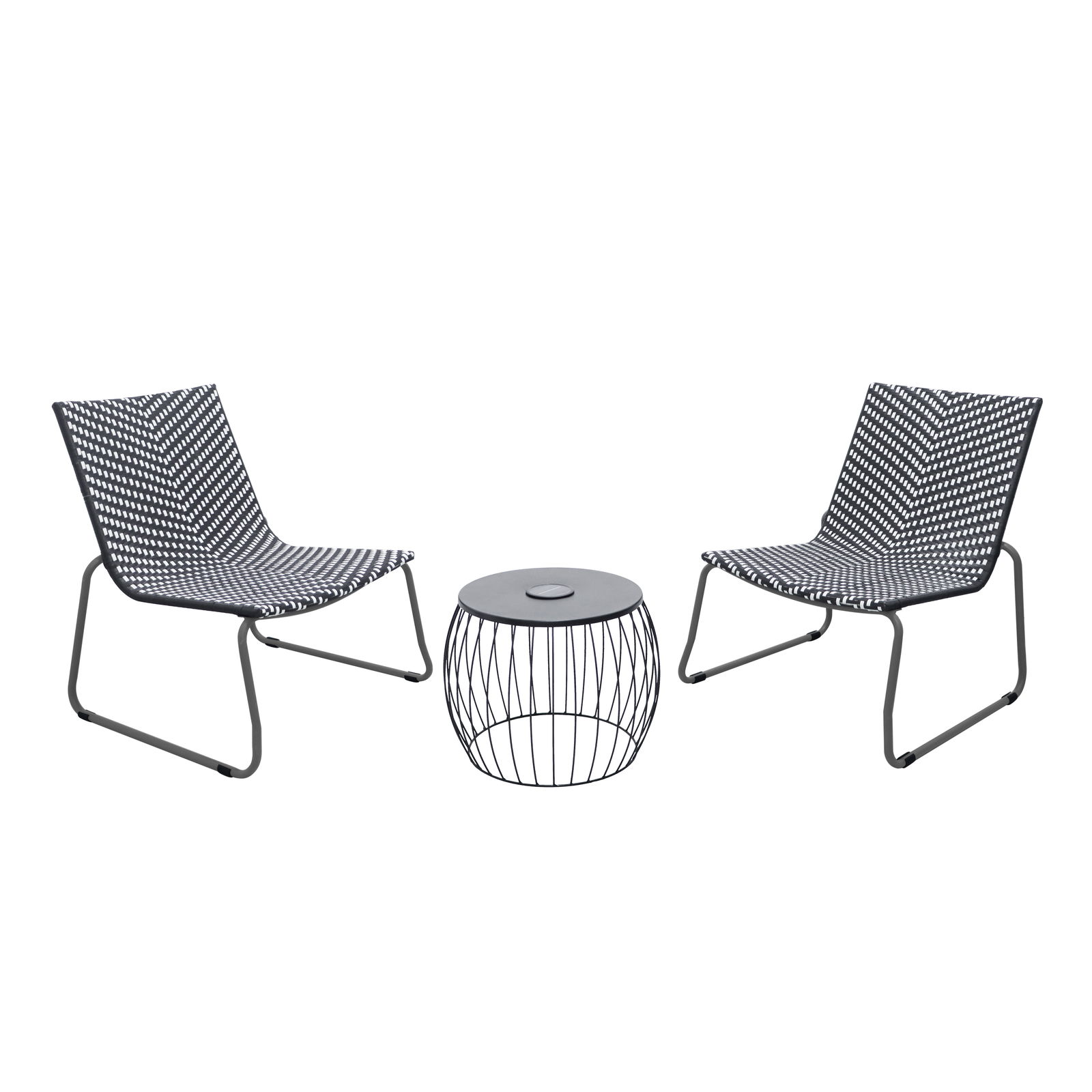 Bistro-Set 'Istanbul', schwarz/weiß