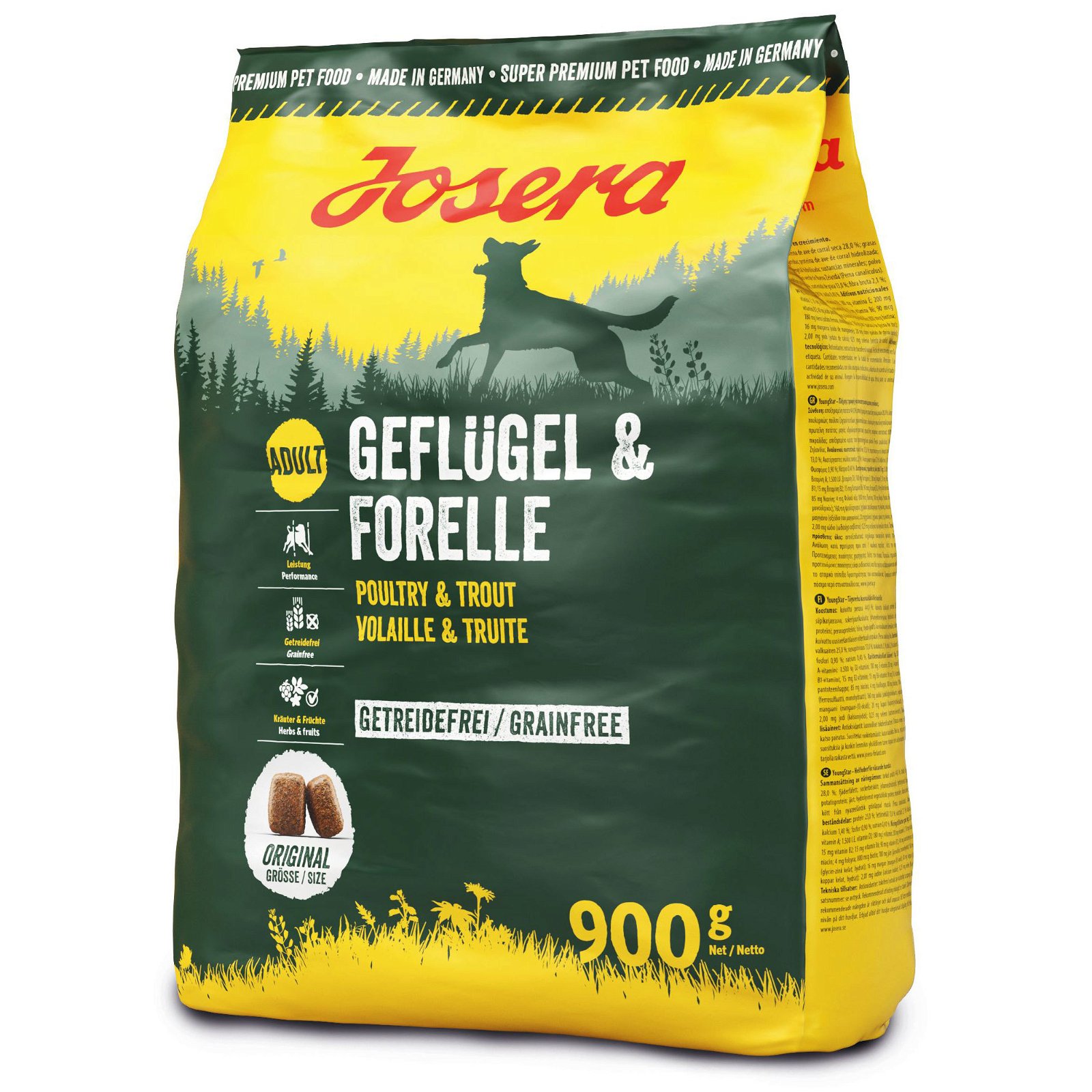 Josera Trockenfutter Exklusiv, Geflügel & Forelle, 900 g