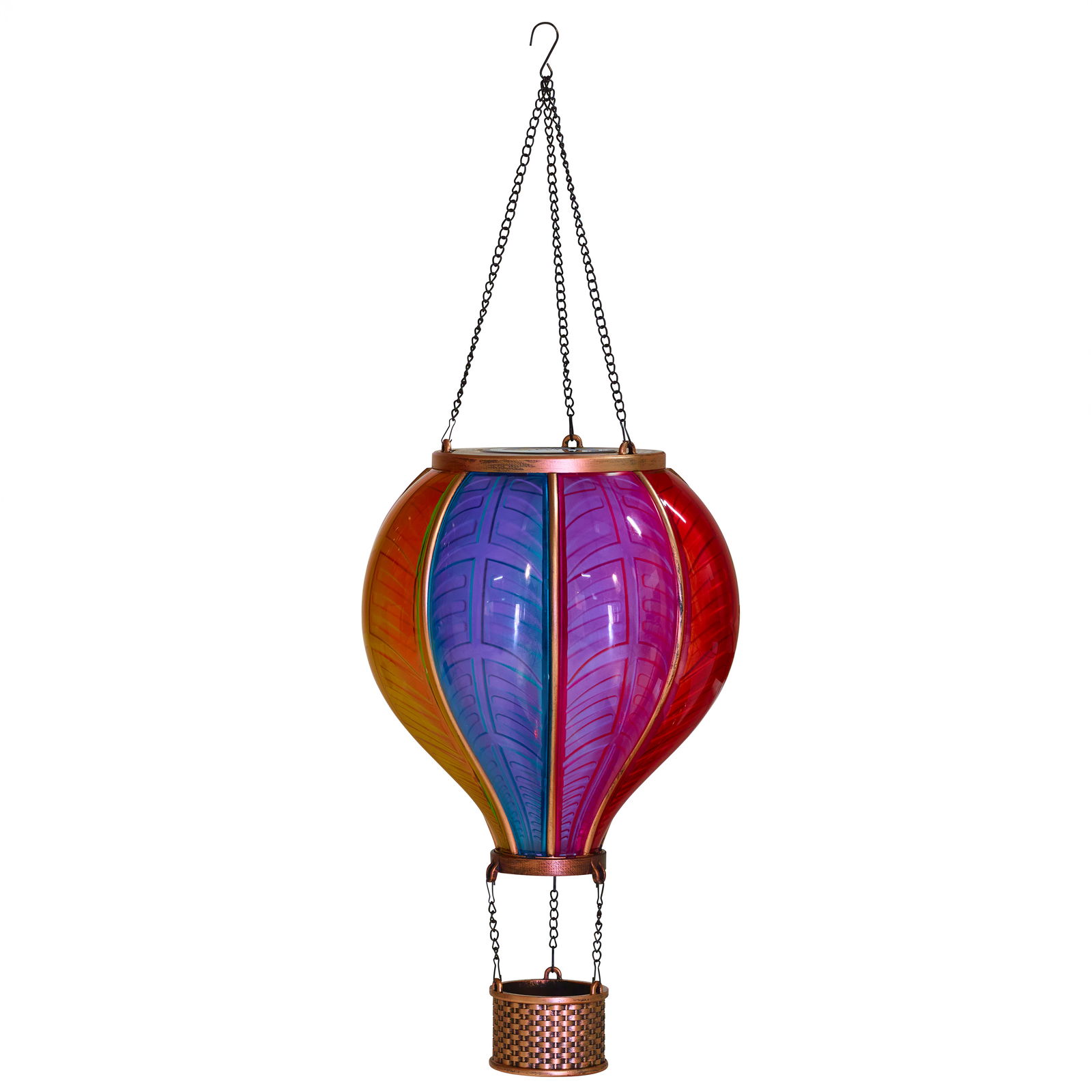 Solarlaterne Heißluftballon 'Aurora XL', bunt, ca. Ø19 x H62 cm