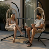 Sungörl Doppel-Hängesessel 'Bardolino' inkl. Auflagen, anthrazit/braun