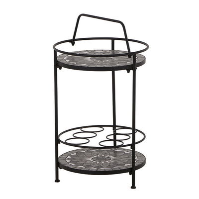 Siena Garden Serviertisch, Como, matt schwarz, ca. 71 x 70 x 35 cm