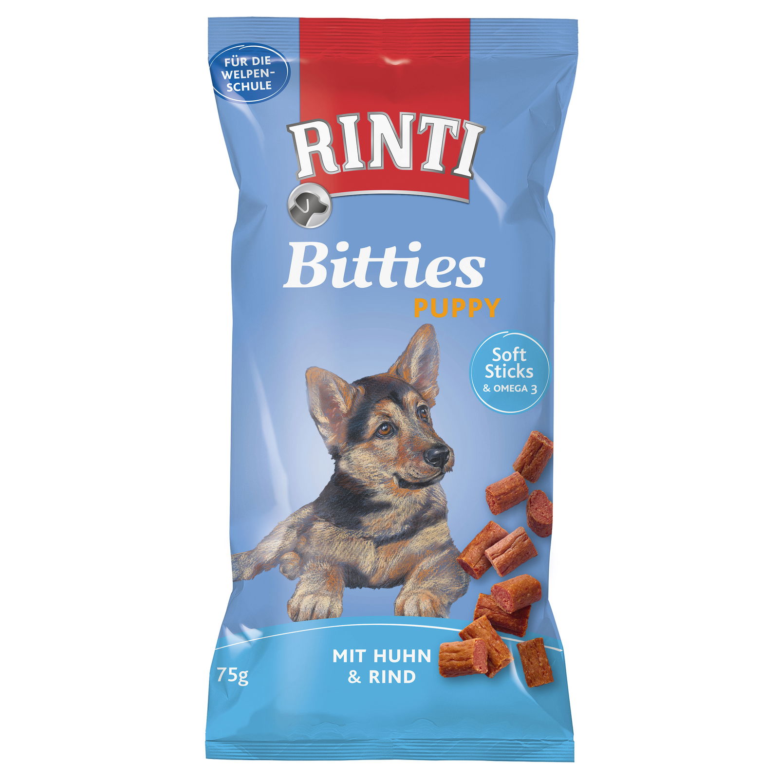 Rinti Extra Bitties Puppy, Huhn und Ente, 75 g