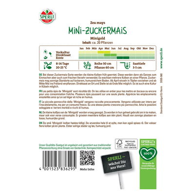 Saatgut Mini-Zuckermais 'Minigold' Saatgut Mini-Zuckermais 'Minigold'