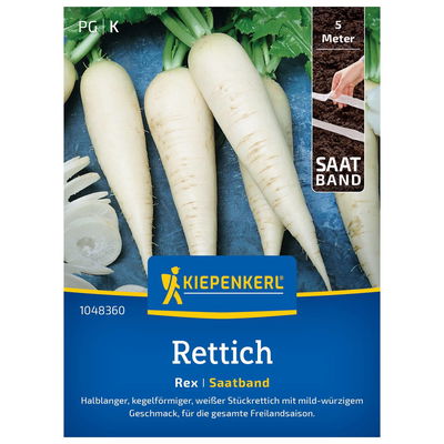 Gemüse-Saatband, Rettich 'Rex', weiß