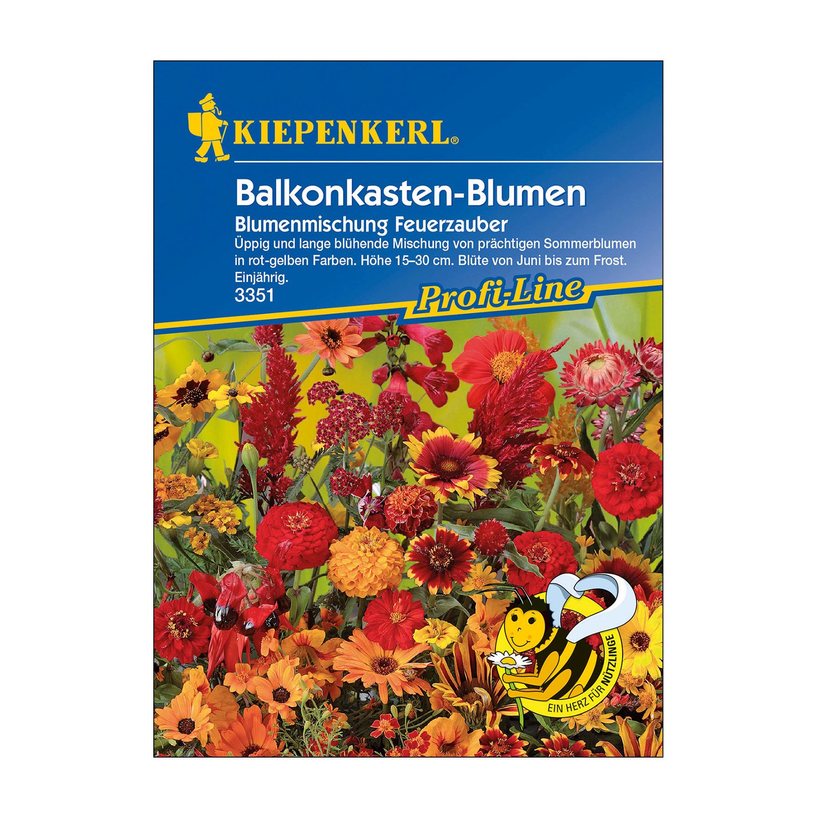 Blumensamen, Balkonkastenblumen 'Feuerzauber', Portulak, Zinnien & Tagetes