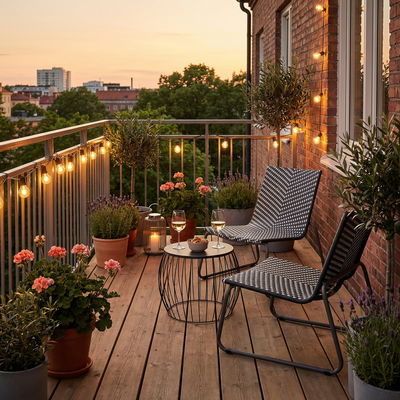 Bistro-Set 'Istanbul', schwarz/weiß