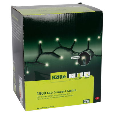 Kölle LED Lichterkette Compact Lights, warmweiß, 1500 LEDs, Länge ca. 34 m