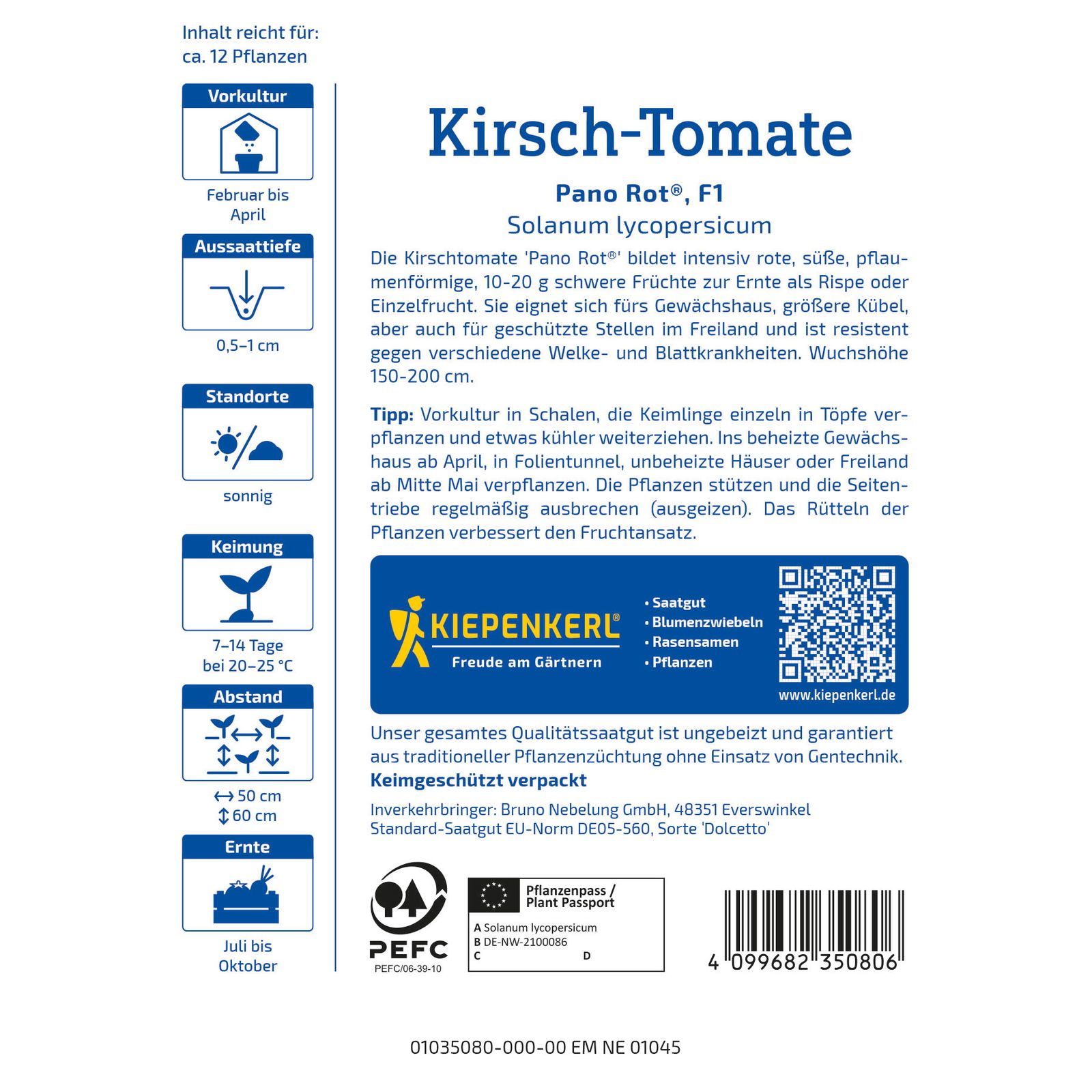 Kiepenkerl Saatgut Kirschtomate 'Pano Rot®', rot