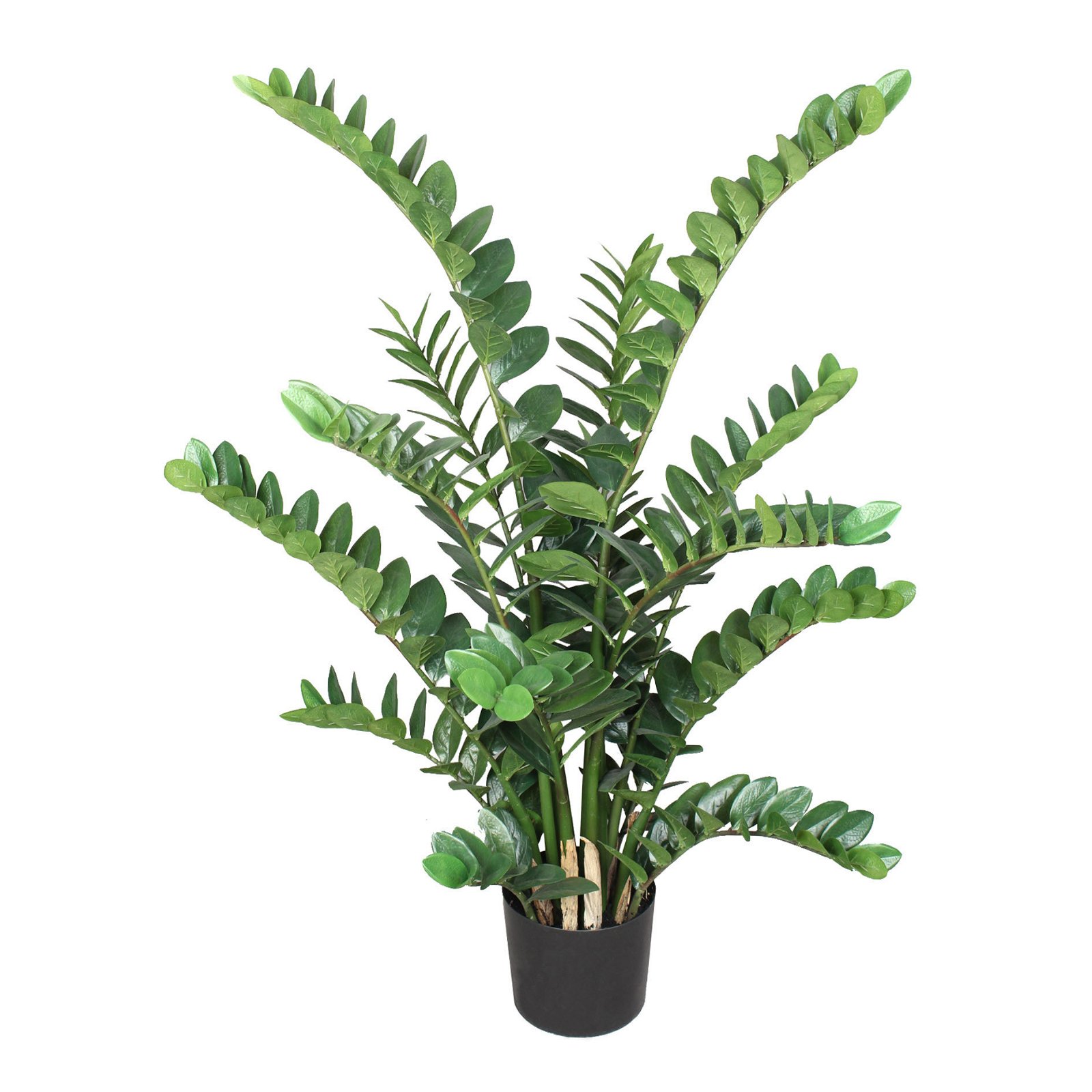 Kunstpflanze Zamifolia mit 15 Stängeln, im Kunststofftopf, ca. 130 cm