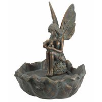 Solar-Springbrunnen „Elfe“ in Bronze aus Polyresin, Maße 43 x 34 x 34 cm