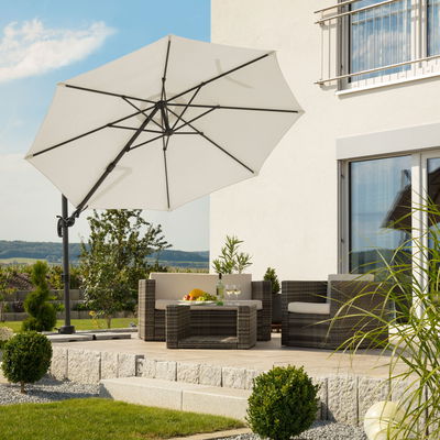 Sonnenschirm 'Rhodos eco TWIST', natur, ca. Ø 300 cm