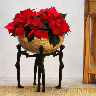 Schale 'Menschen', schwarz/gold, Aluminium Schale 'Menschen', schwarz/gold, Aluminium