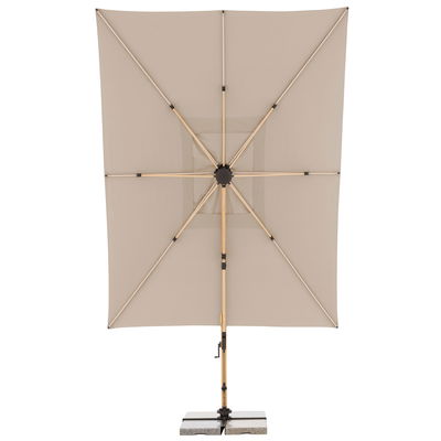 Doppler Pendelschirm 'Alu-Wood XL LED Ultra', natur, ca. 400 x 300 cm