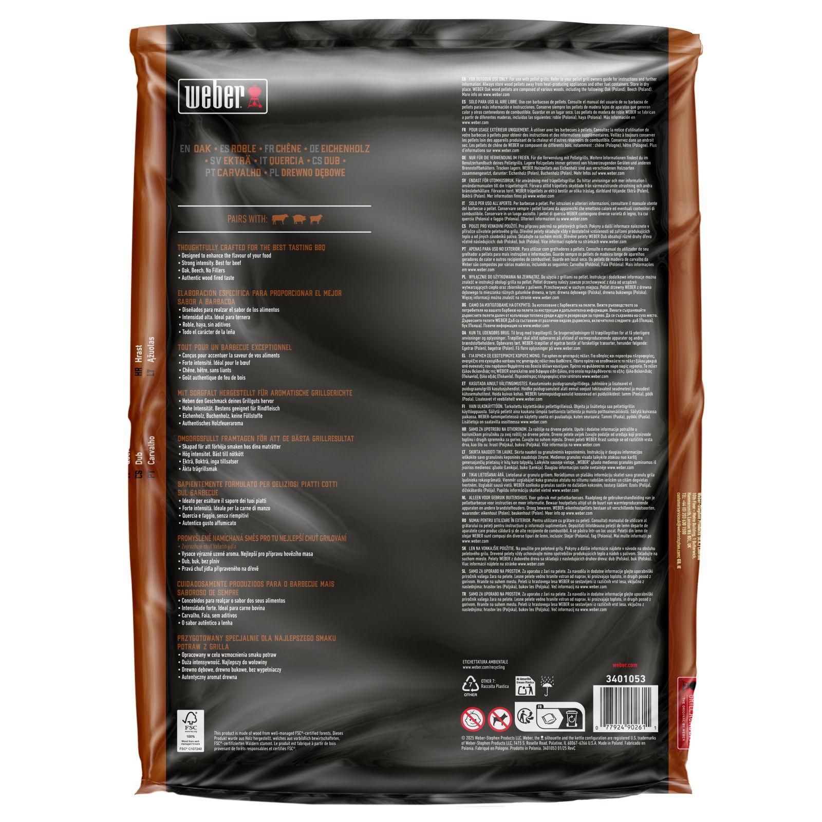 Weber Holzpellets 'Smokefire Eiche', 8 kg Weber Holzpellets 'Smokefire Eiche', 8 kg