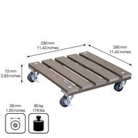 Multi Roller WPC, Tragkraft 80 kg, ca. 7 x 29 x 29 cm