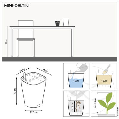 Lechuza 'Mini-Deltini', taupe, ca. 10 x 10 x H 13 cm