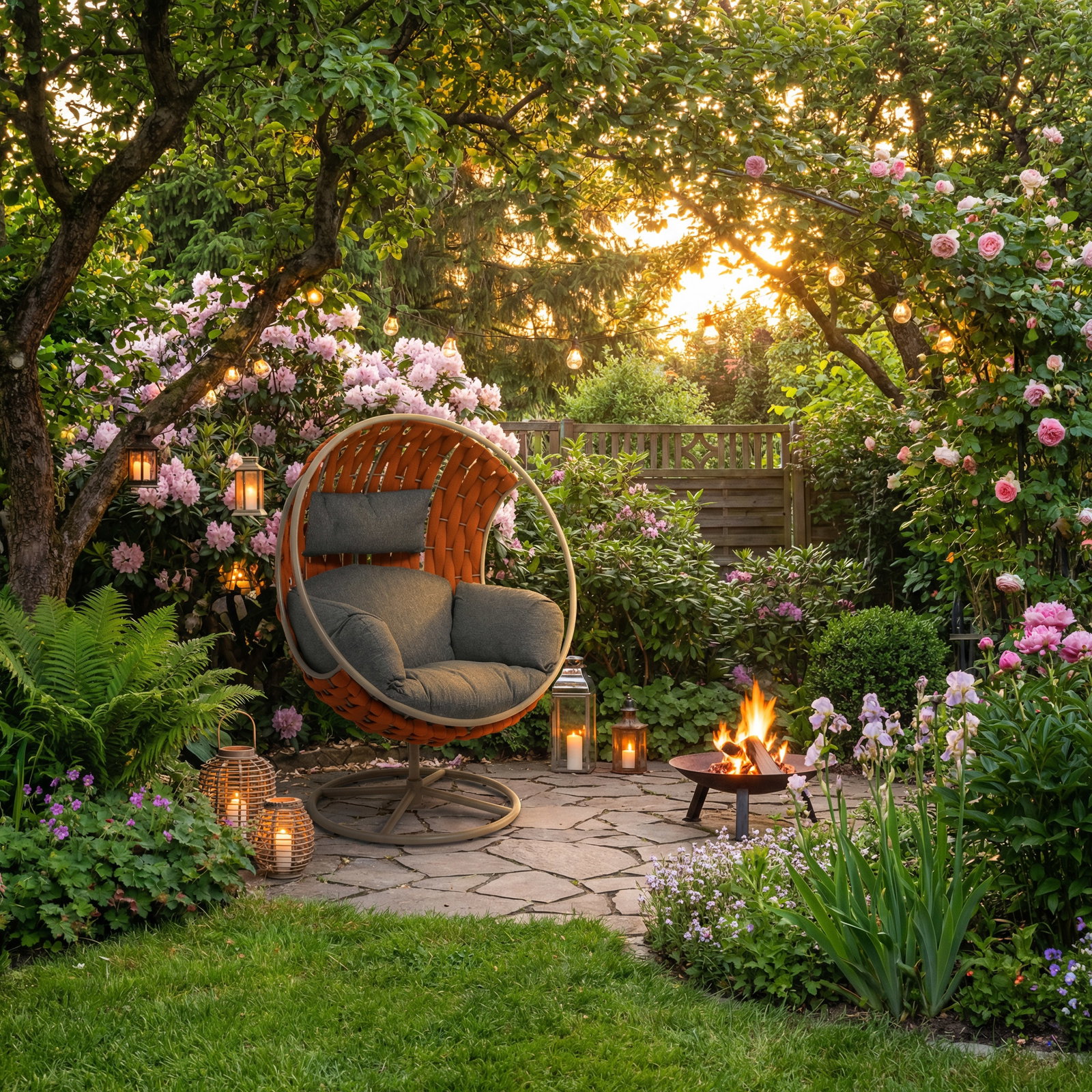 Drehsessel 'Houston' inkl. Kissen, terrabraun