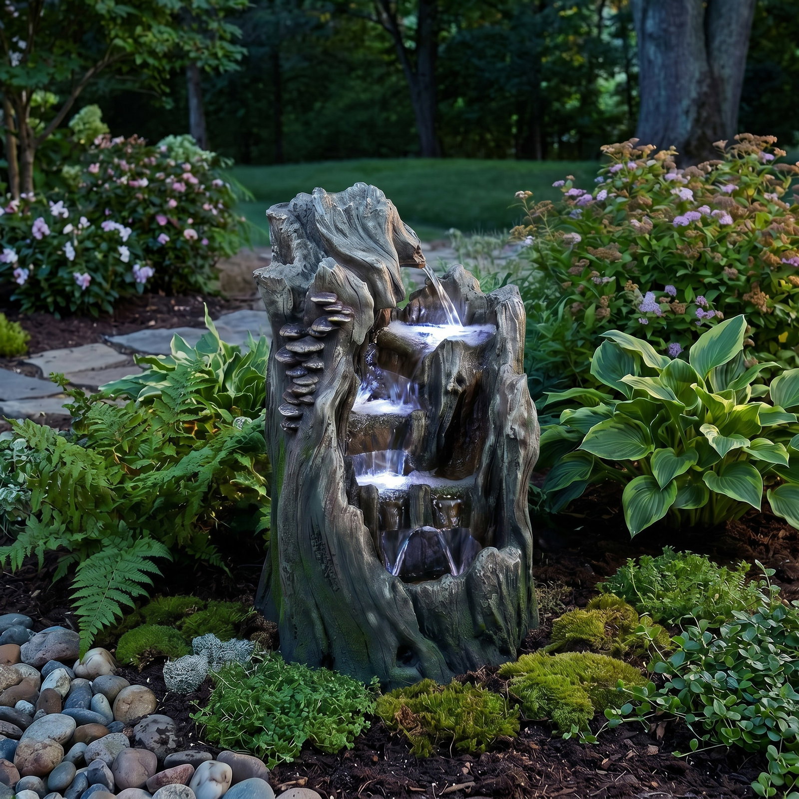 Brunnen aus Polyresin mit Licht, Pumpe und Kabel, ca. 32x32x57 cm Brunnen aus Polyresin mit Licht, Pumpe und Kabel, ca. 32x32x57 cm