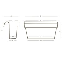 Balkon-Hängekasten UP Cassetta, weiß, 50 cm, 9 Liter