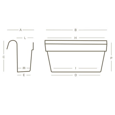 Euro 3 Plast Hängekasten 'UP Cassetta', weiß, ca. 50 x 21 x H 23 cm Euro 3 Plast Hängekasten 'UP Cassetta', weiß, ca. 50 x 21 x H 23 cm