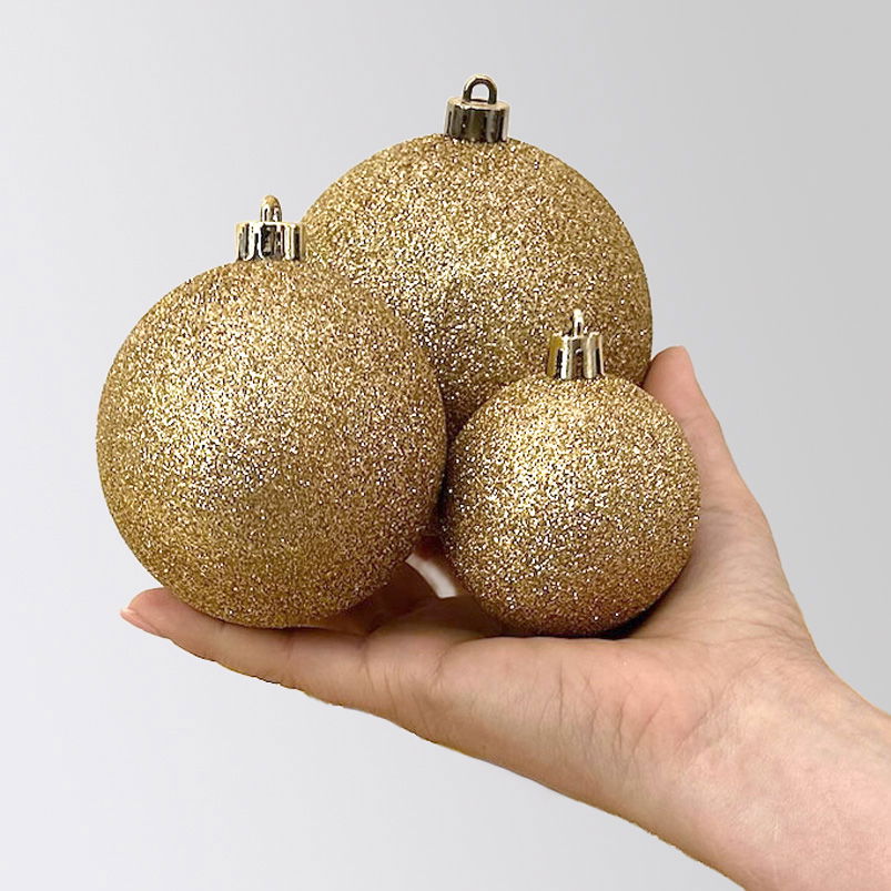 Kugelmix, 26er-Set, hellgold, ca. Ø 6, 8 & 10 cm Kugelmix, 26er-Set, hellgold, ca. Ø 6, 8 & 10 cm