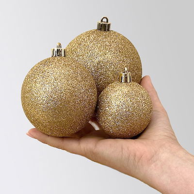 Kugelmix, 26er-Set, hellgold, ca. Ø 6, 8 & 10 cm Kugelmix, 26er-Set, hellgold, ca. Ø 6, 8 & 10 cm