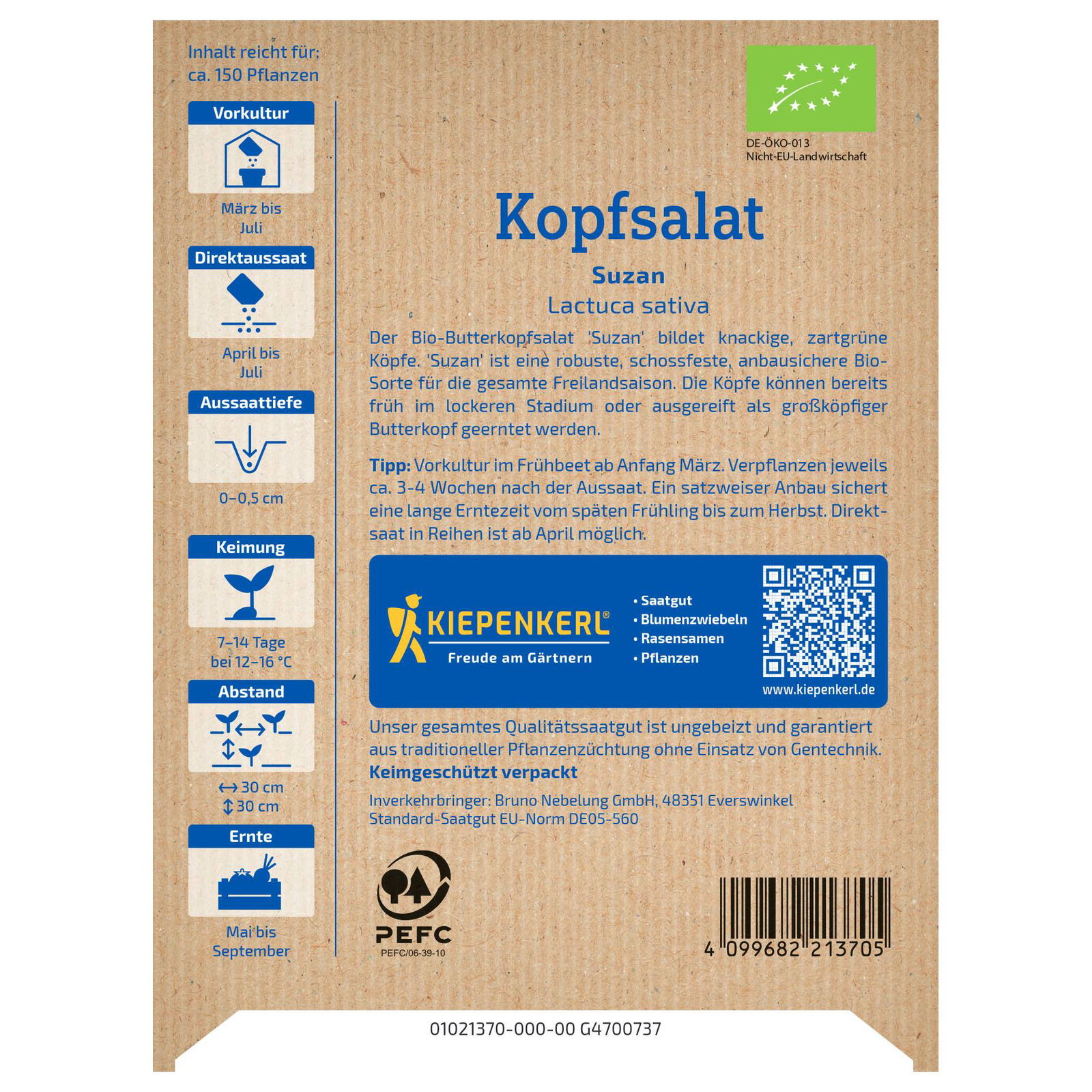 Kiepenkerl Bio-Saatgut Kopfsalat 'Suzan'