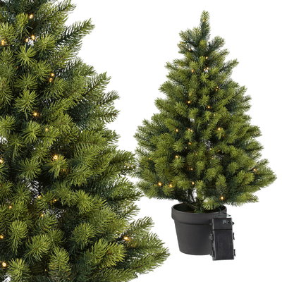 Künstlicher Weihnachtsbaum im Topf mit LED-Beleuchtung, Höhe ca. 90 cm Künstlicher Weihnachtsbaum im Topf mit LED-Beleuchtung, Höhe ca. 90 cm