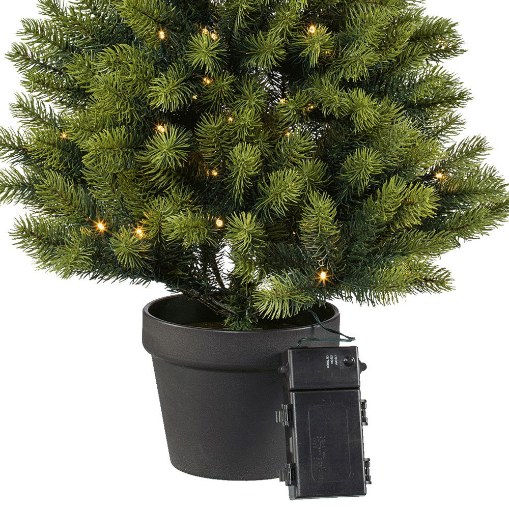 Künstlicher Weihnachtsbaum im Topf mit LED-Beleuchtung, Höhe ca. 90 cm