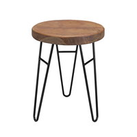 Holzhocker, Teakholz und Metall, naturfarben, ca. 44 x 30 x 30 cm