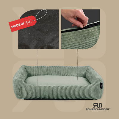 Rohrschneider Hundebett 'Coon', salbei, ca. 60 x 40 cm Rohrschneider Hundebett 'Coon', salbei, ca. 60 x 40 cm