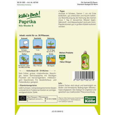Kölles Beste Gemüsesamen Paprika  Kölles Beste Gemüsesamen Paprika