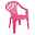 Kinderstuhl aus Kunststoff, pink