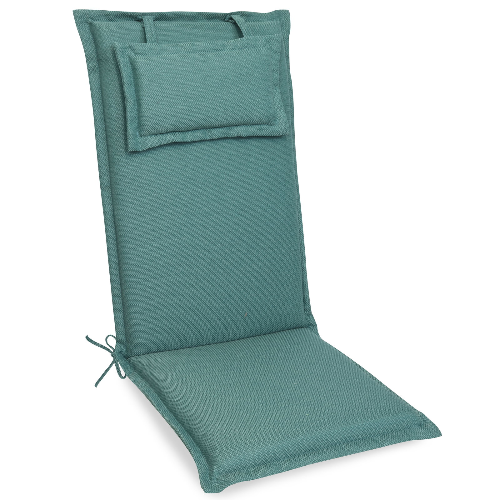 Kölles Beste Hochlehnerauflage 'Twist', petrol, ca. 120 x 50 cm