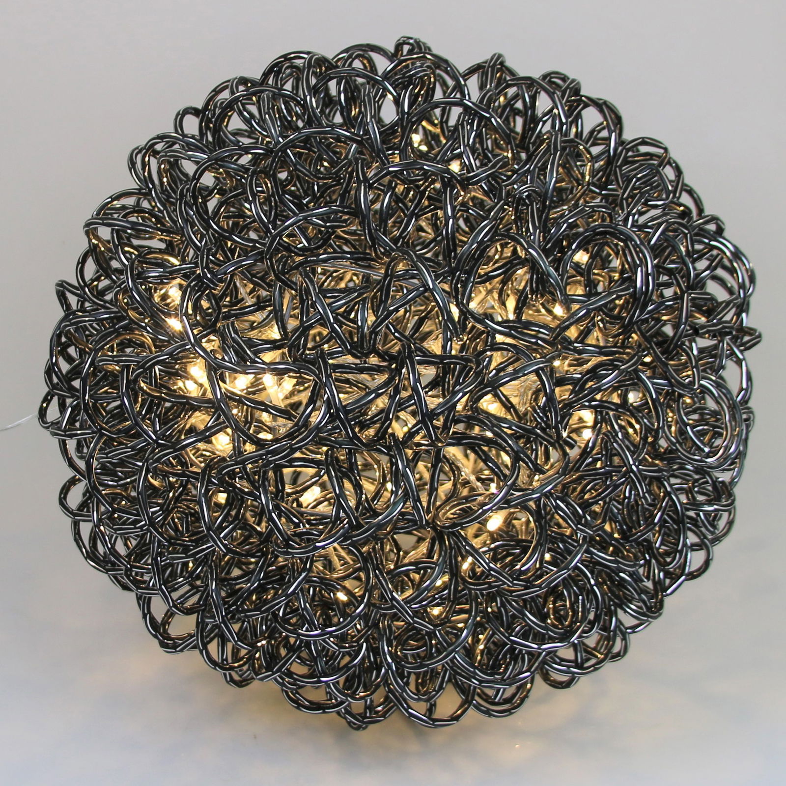 LED Drahtkugel, schwarz, 60 LEDs, ca. Ø 40cm