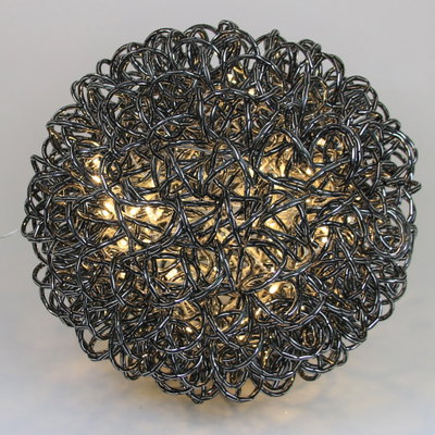 LED Drahtkugel, schwarz, 60 LEDs, ca. Ø 40cm