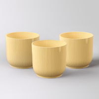 Elho Übertopf 'Vibes', buttergelb, ca. Ø 14 x H 13 cm, 3er-Set