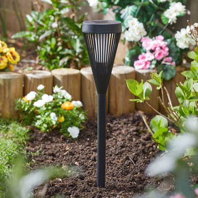 Solar Pfahlleuchte 'Urban Flaming', schwarz, 54,5 x 10 cm