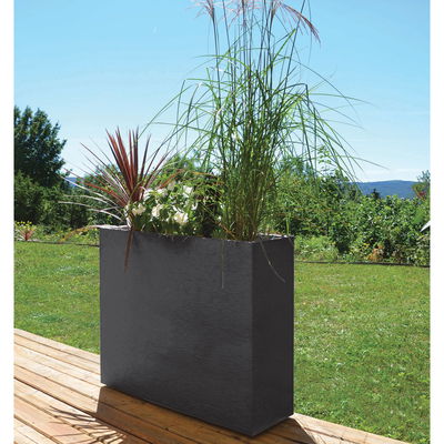 Eda Pflanzkasten 'Graphit Crunch High', anthrazit, ca. 99,5 x 29,5 x H 78,5 cm Eda Pflanzkasten 'Graphit Crunch High', anthrazit, ca. 99,5 x 29,5 x H 78,5 cm