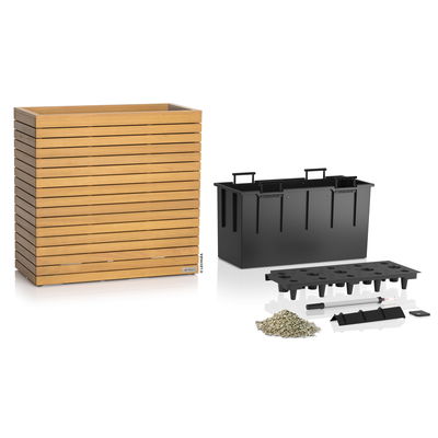 Lechuza Pflanzgefäß 'Palo Natural Wood 80', ca. 78,5 x 78,5 x H 77 cm